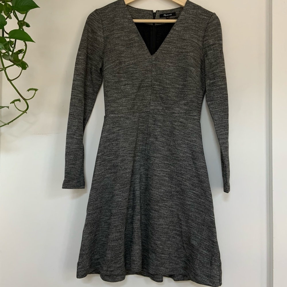 Gray heather peplum dress